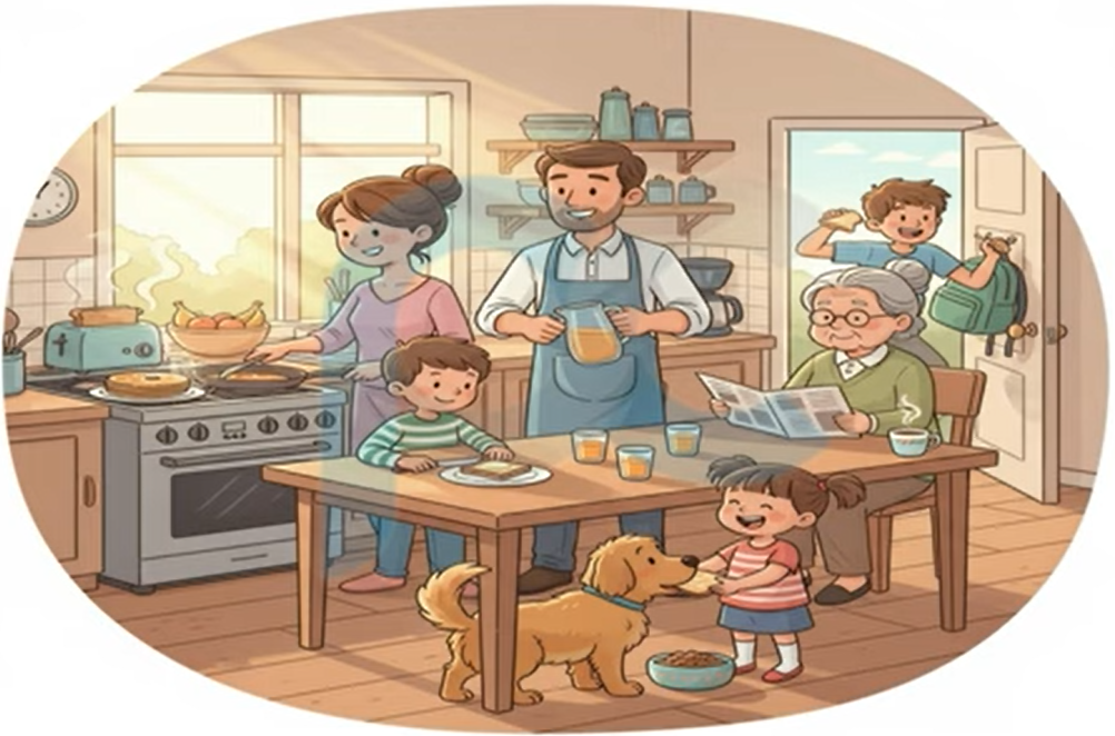 Morning breakfast scene