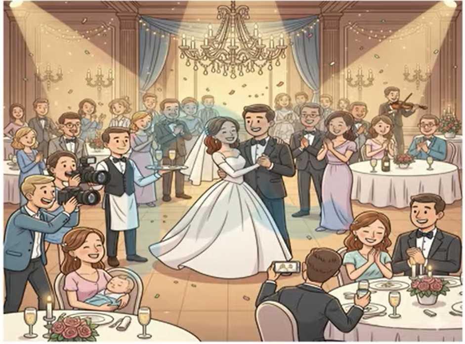 Wedding celebration scene